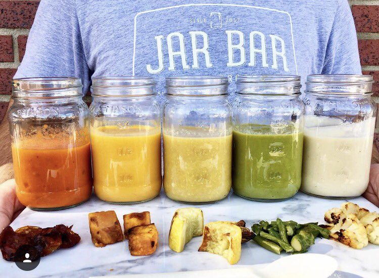 carenjoanpr's tweet photo. And you thought the rainbow was just for @JarBarNB cake?? Dairy and gluten-free veggie soups for the win 👌🏼 https://t.co/2LnpxIWQQQ
