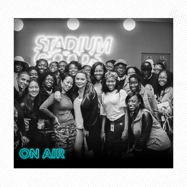InRealLifePod's tweet photo. @angiemartinez and @Missinfo celebrate their Season 1 grand finale with a live podcast at @stadiumgoods 🎧👟 Check it out on @TIDALHiFi! https://t.co/sZILjrNR9N