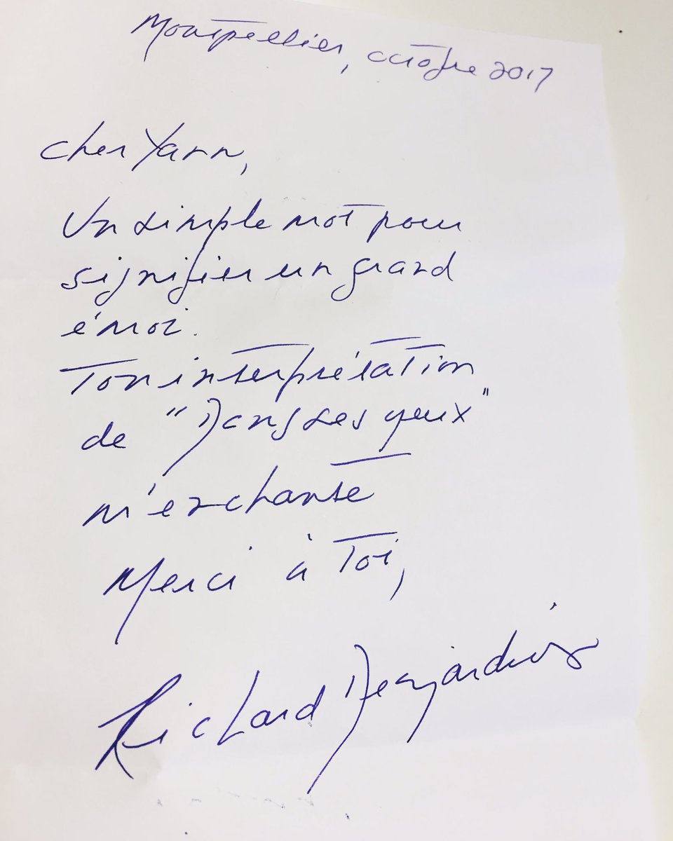 Recevoir une lettre de son idole par la poste. 😊 Merci à toi monsieur #richarddesjardins