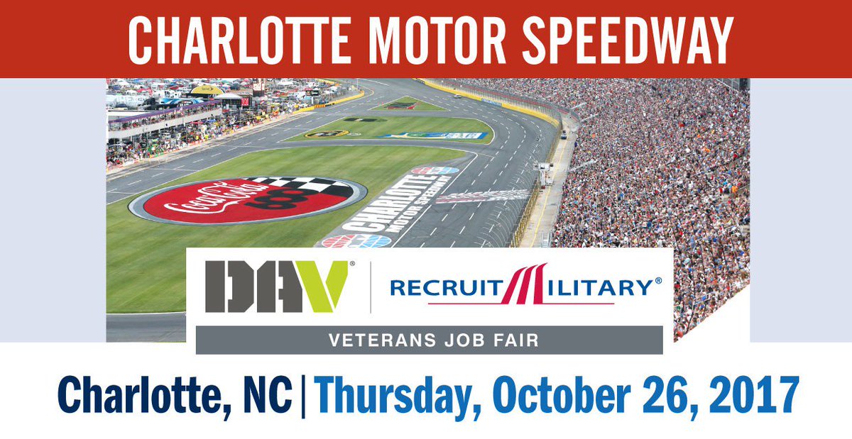 TheChrisCravens's tweet photo. @RecruitMilitary #Veterans Job Fair in #Charlotte on Oct. 26 @CLTMotorSpdwy. - https://t.co/KmlHMT1IjS https://t.co/WpfYwojWh0