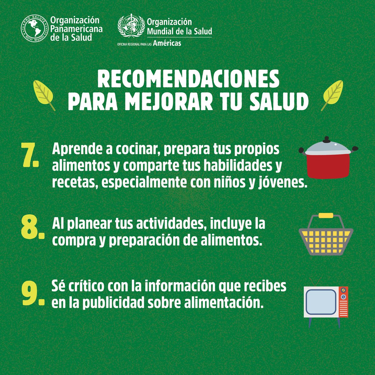 opsoms's tweet photo. Te invitamos a seguir estas 9 recomendaciones para mejorar tu salud. Anímate! #Tupuedes #venceralasENT #AlimentaciónSaludable #SaludAméricas https://t.co/ONmT7Spc4l