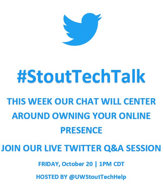 UWStoutTechHelp's tweet photo. Do you own your online presence? #CyberAware #StoutTechTalk https://t.co/WxnwQYTjwm