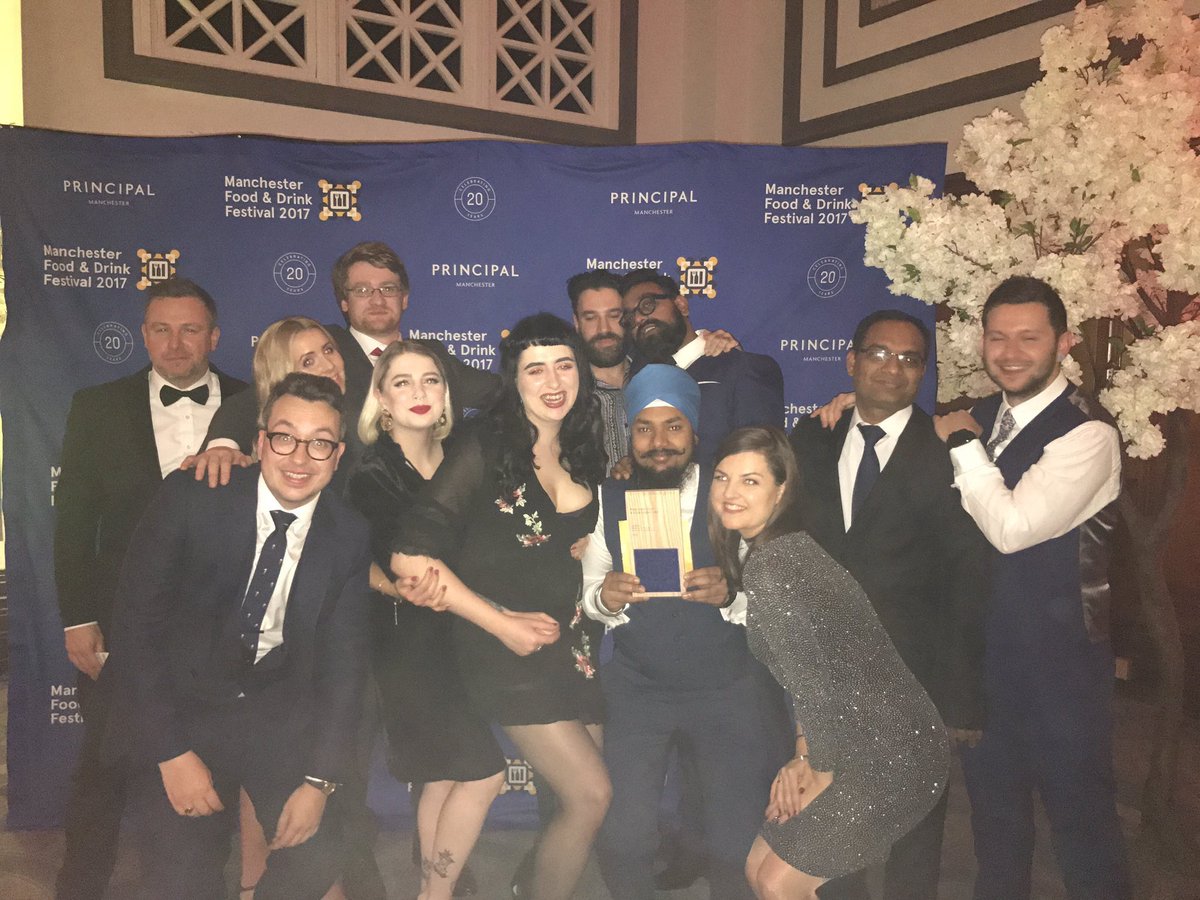 andy_caterer's tweet photo. Proud to present @BundobustMCR with their best restaurant of the year award @MFDF17 last week. https://t.co/Y7KPdJ6lUa