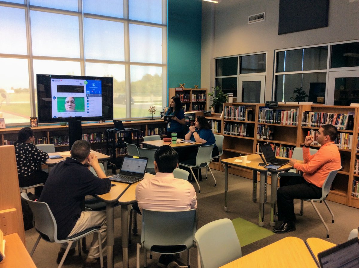hshpilc's tweet photo. We had a great day learning about @Seesaw with our Science dept! We made video introductions and created classes! #HCISDEdTech #BooksandTech https://t.co/NfXmJ4Os71