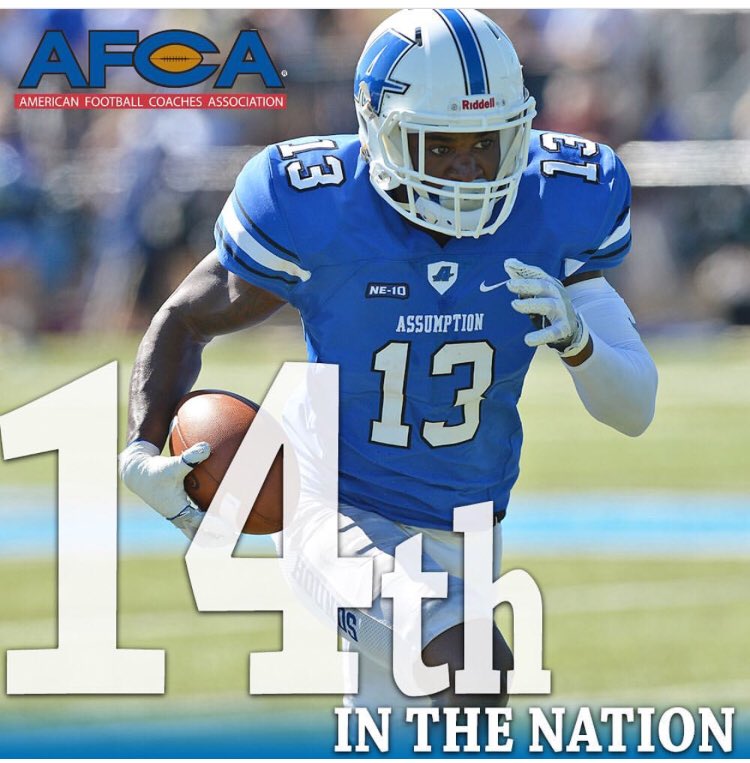 coachstew31's tweet photo. Much respect to my man springs and 14th ranked assumption college! Keep grinding! #coachstudarksideboy #milfordacademyalum #MA2015 🏈🏈🏈 https://t.co/w026GF78e7