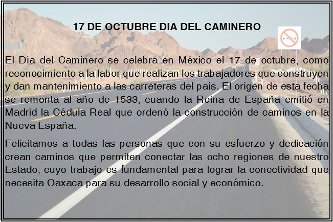 Hoy se conmemora el #DiadelCaminero, felicitamos a todos los que contribuyen en la construcción de carreteras que mueven al País.