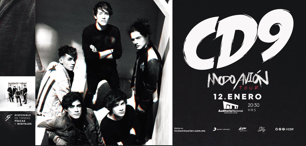 OficialCD9Mex's tweet image. #MODOAVIÓNTOUR @CD9 ✈️
ENERO 12 @AuditorioMx 🔥

Podran adquirir sus boletos a partir del 26 de octubre a las 10:00 am en @Ticketmaster_Me 🎫