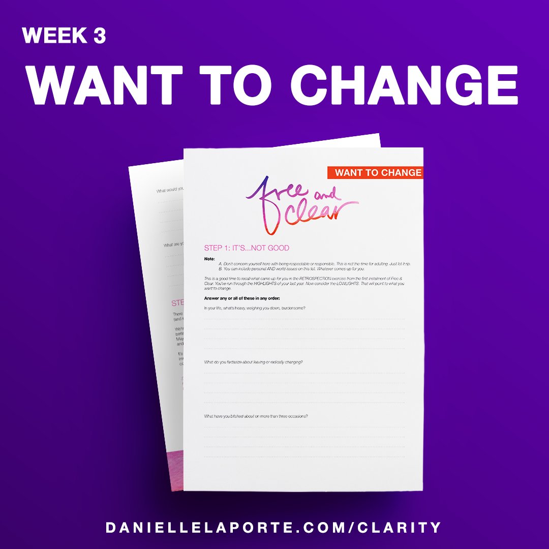 DanielleLaPorte's tweet photo. Freedom Lovers! In this week’s #FreeandClear exercise you’re going to look at what you #wanttochange in your life. https://t.co/pKAED9dnc3 https://t.co/skyaMnWvXd