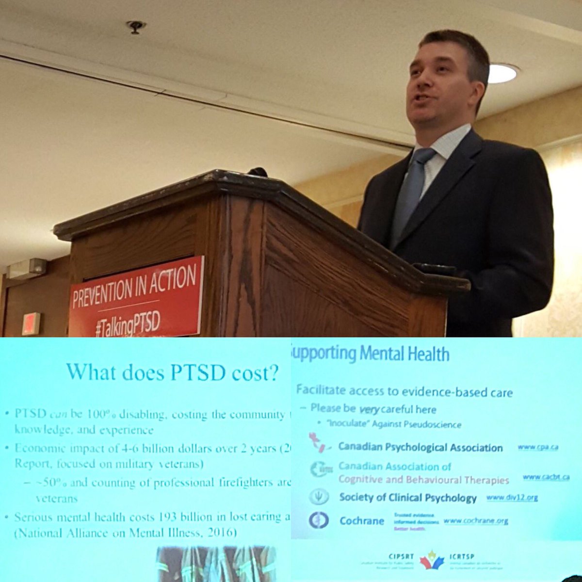 BadgeLifeCanada's tweet photo. Excellent #CIPRST presentation Dr. Nick Carleton #MOL #PTSD Summit #Toronto #changeculture #agentsofchange #StrengthinNumbers @CmdrAmericas https://t.co/pFHxhrrpHk