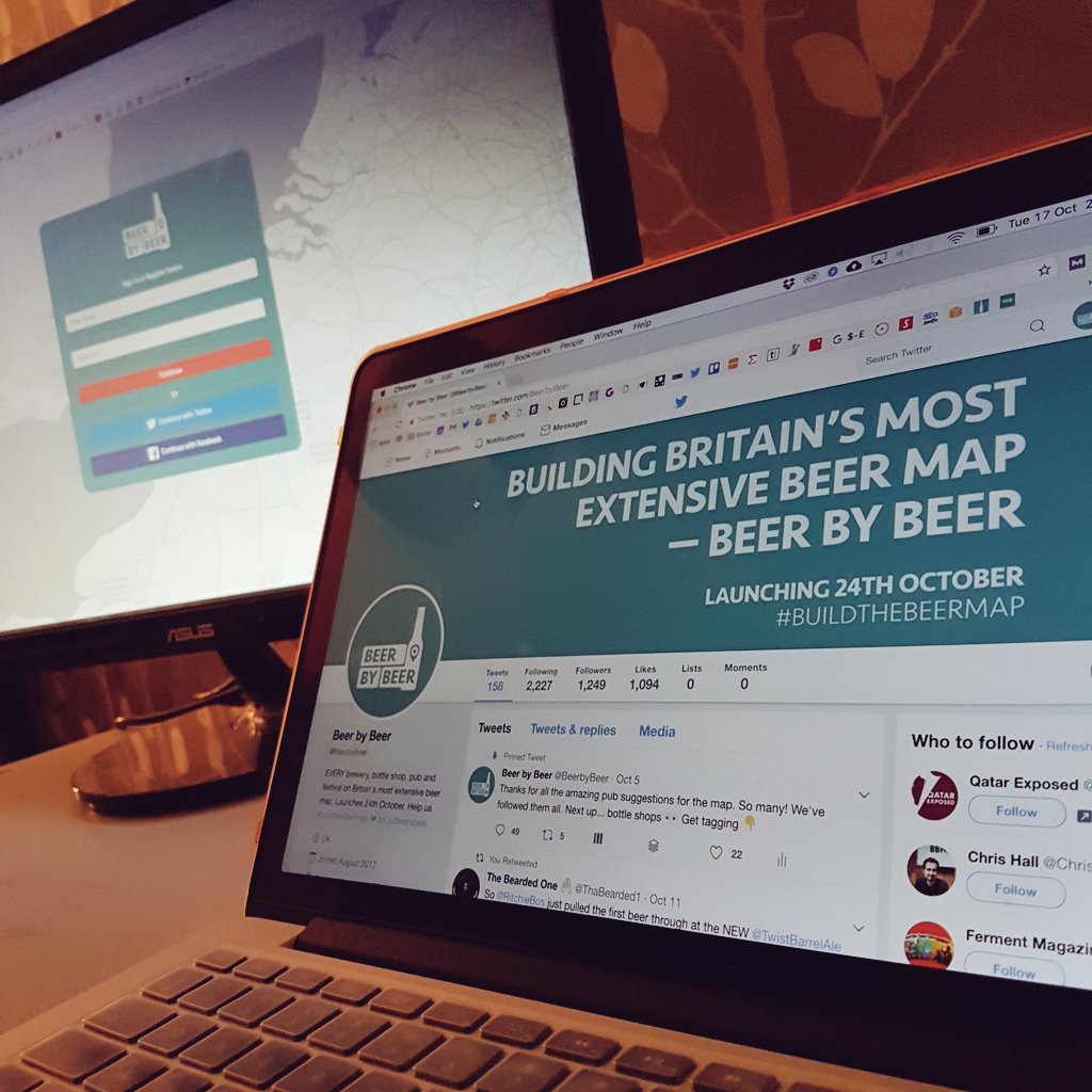 CraftBeerHour's tweet photo. NEXT WEEK... We launch @BeerbyBeer! Help us plot every UK brewery, pub, bar &amp; bottle shop (for starters) #buildthebeermap #CraftBeerHour https://t.co/rSsvzI73ZV