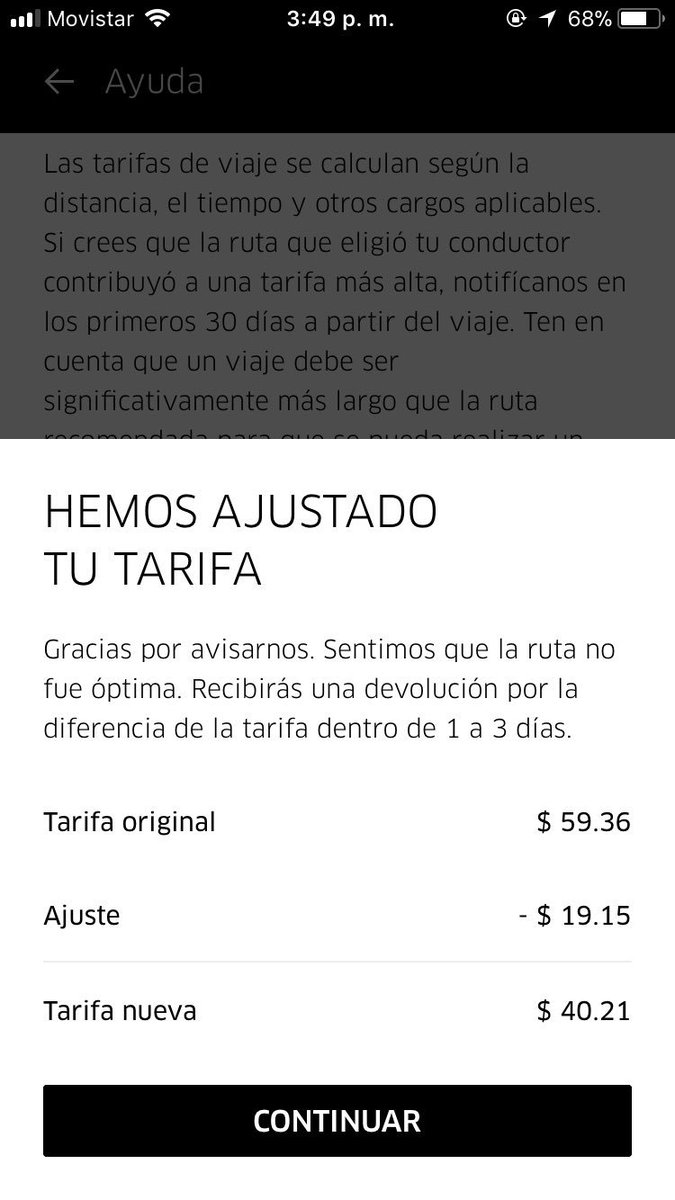 paolavillarreal's tweet photo. Ahí les va un #UberTip : cuando su chofer se equivoque de ruta (les van a cobrar más) así que ajusten la tarifa en la app y les devuelven el dinero. De nada https://t.co/M4QFcK4UY3