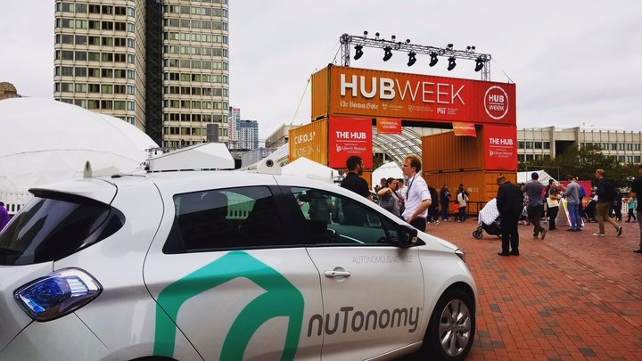 nuTonomy's tweet photo. Thanks for joining us at the fireside chat and Robot Block Party at #HUBWeek2017! We're already looking forward to next year. @HUBweek https://t.co/RmPwg6X9YK