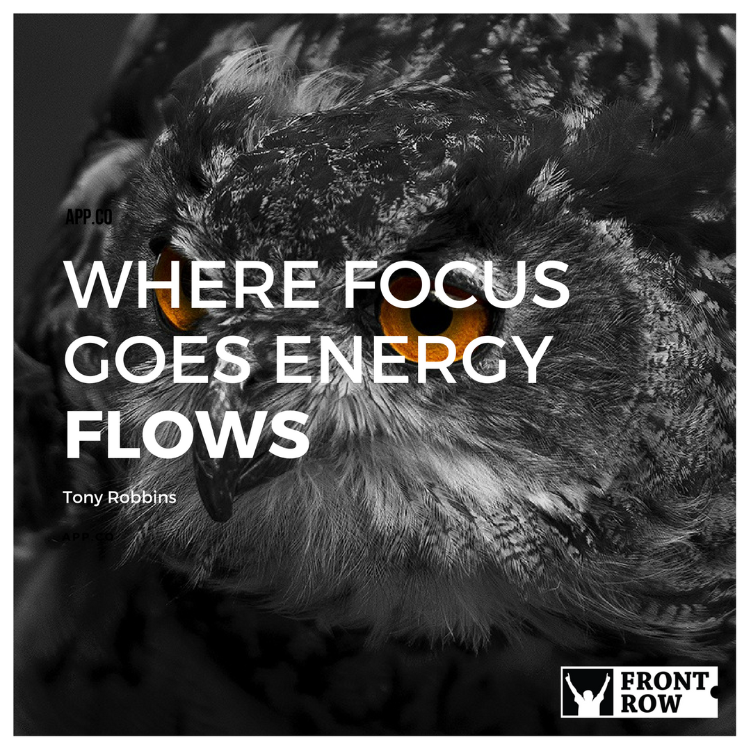 jonvroman's tweet photo. Where is your focus today? #TuesdayThoughts #quotes #FrontRowFactor https://t.co/Z9VDFg9AGg