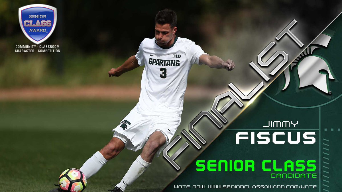 MSU_MSoccer's tweet photo. Congrats to Captain @jimmyfiscus3 on being named as a Lowes Senior CLASS Award finalist! Vote for Jimmy: https://t.co/W7IXU4LWZP. #GoGreen https://t.co/AUREbMWD5N