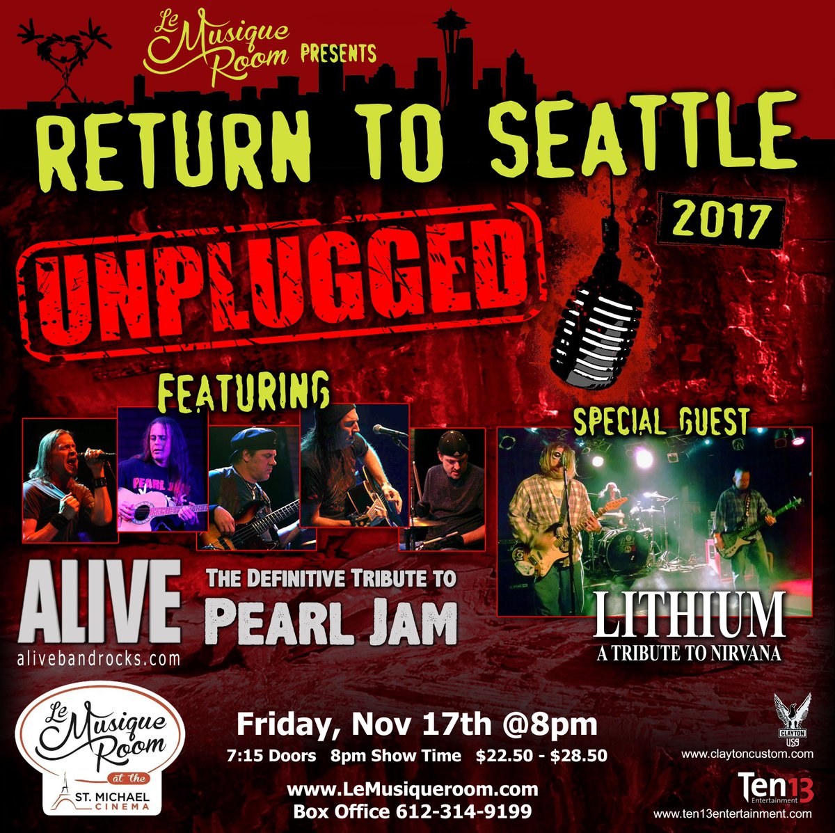 Alivebandrocks's tweet photo. We're doing it again in November. Join us for MTV unplugged  @LeMusiqueRoom with Alive and Lithium together.  @midwestshows https://t.co/vX5bIPDBL8