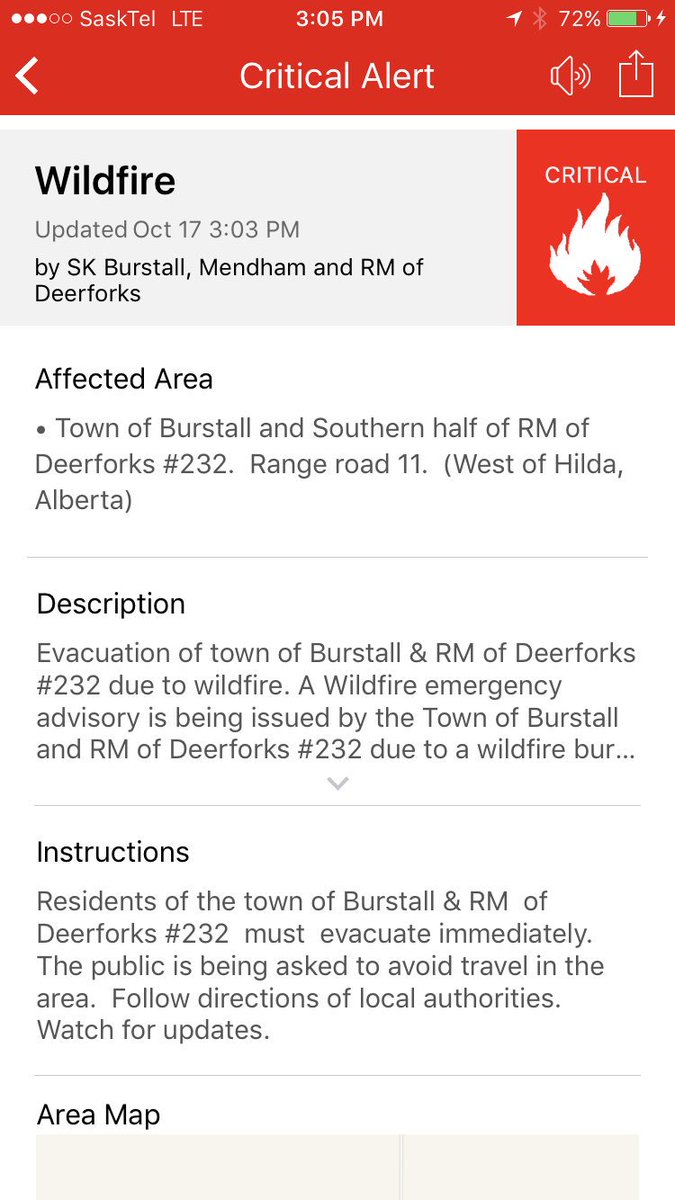 SeanSchofer's tweet photo. Critical Alert! Extremely high winds and wildfire is a very dangerous mix. #abfire #skfire #abstorm #skstorm https://t.co/AWw1vdJE1b