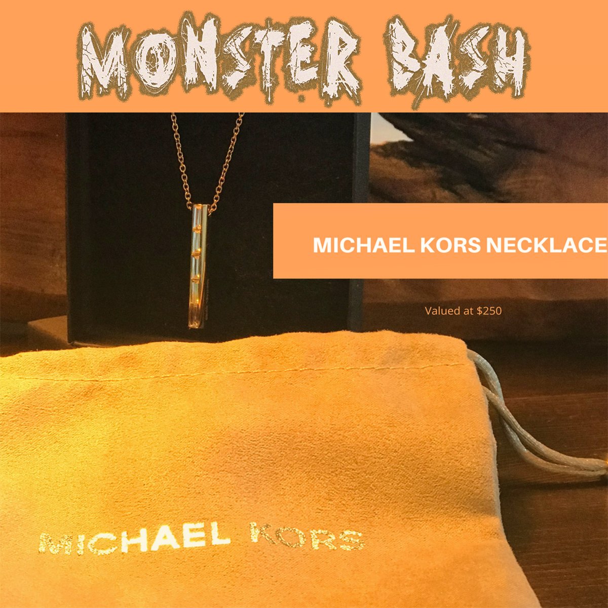 AccentBellevue's tweet photo. We're raffling of this fantastic @MichaelKors necklace at Thursday's 'Monster Bash' Halloween party at @AccentBellevue! Raffle tix just $1! https://t.co/i8FhPMmo7p