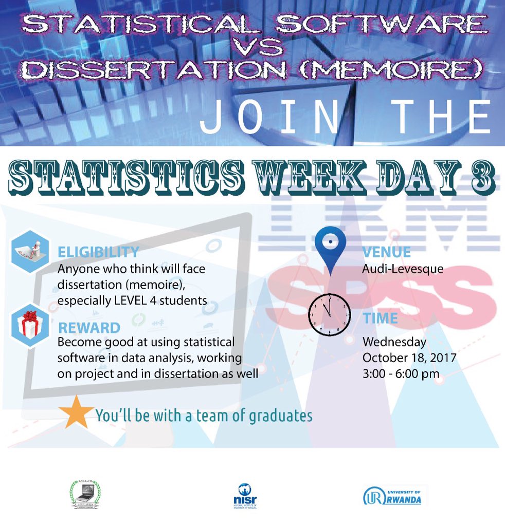 AssaUrOfficial's tweet image. I am inviting to #statisticsweek2017 #day3 on #statisticalsoftware vs #Dissertation @NMubiligi #joshua @ASSAUROFFICIAL @Mjulesubarijoro