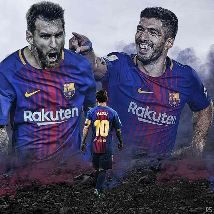 Tocapilotes's tweet photo. EL REY 👑 #Messi 
Y  EL  PISTOLERO🔫 MEJOR 9 DEL MUNDO Luis Suarez https://t.co/rFUccc8K4U