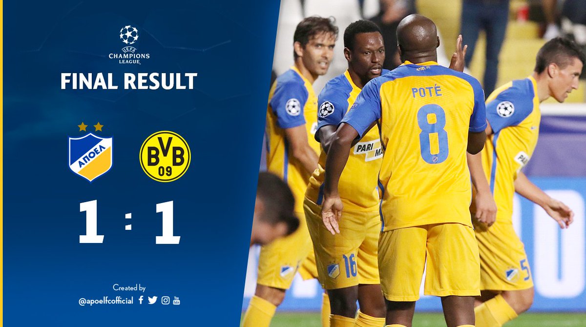 apoelfcofficial's tweet photo. Ανάλυση αγώνα #APOELFC 1-1 @BVB (#UCL MD3) #APOvBVB https://t.co/i2QlZeV9AL https://t.co/T8E8t5kWkK
