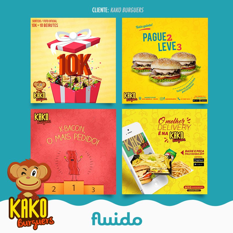 fluido_design's tweet photo. A Kako Burguers é nosso cliente de Gerenciamento de sociais e está conosco desde antes de sua inauguração. Siga a kako! @kakoburguers :D https://t.co/tGQJKdyXxL