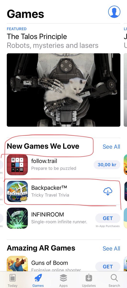 Grattis <a href="/Qiiwi/">Qiiwi Games</a> för Backpacker! Inte dåligt att hamna på Apples egna kurerade lista 👍🏽