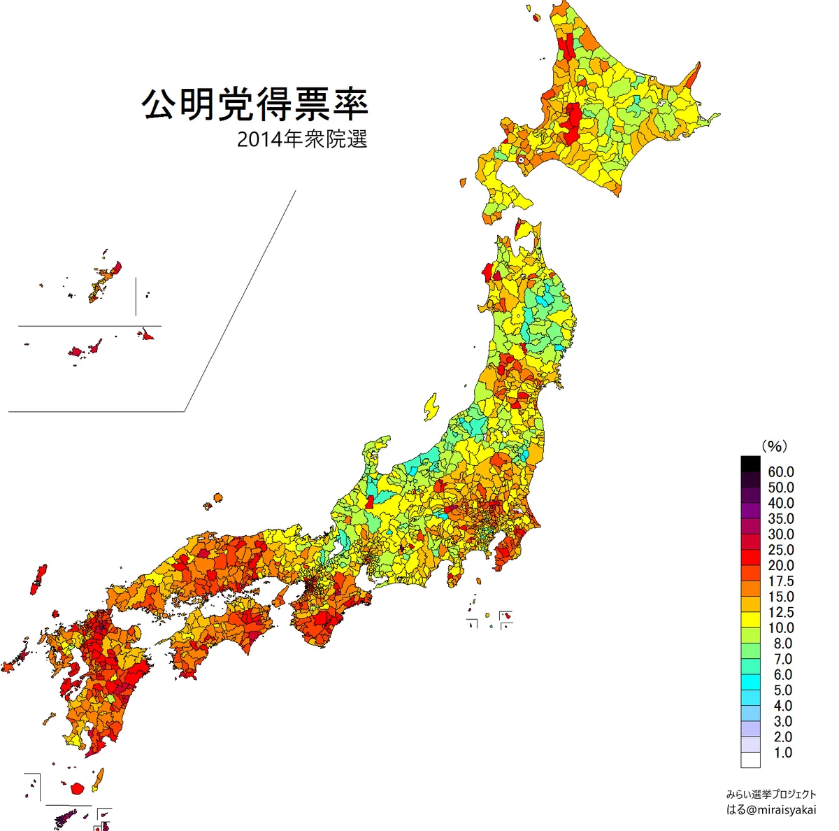 自民党が西日本で支持されているわけじゃない。公明党の影響が強かった。