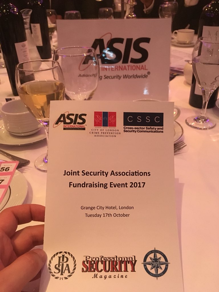 AvKeep's tweet photo. Joint security associations fundraising event today by key players; CSSC @ASIS_UK @SyInstitute @citysecuritymag @IPSA_security
#JSAFE https://t.co/QrMgS7sL2P
