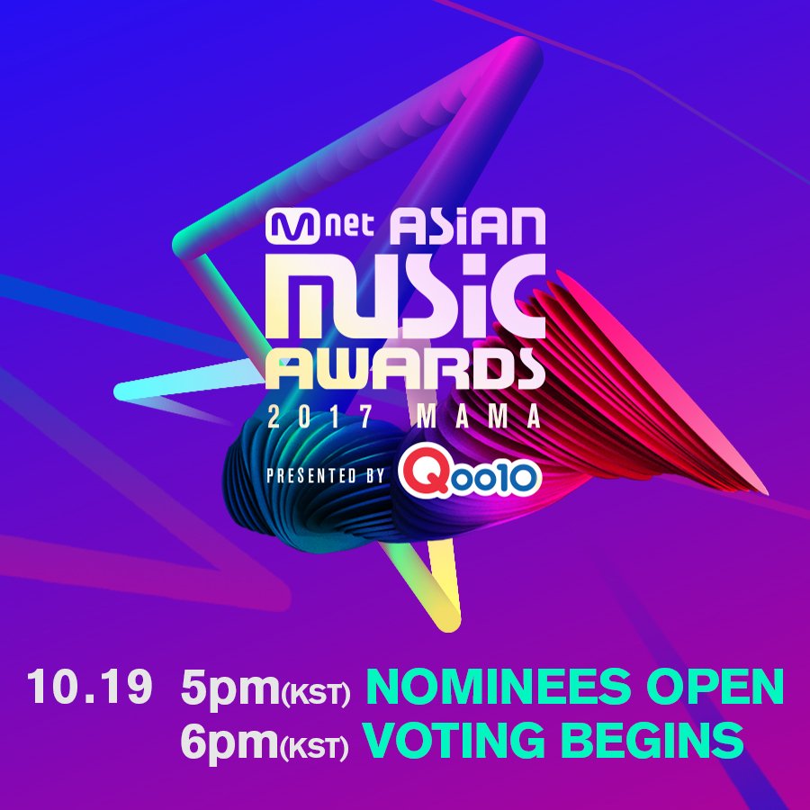 MnetMAMA's tweet photo. [2017 MAMA] TOMORROW! Nominees open 5PM Mnet Live on Air &amp; Voting Begins 6PM at https://t.co/TUeFfeTkdG / https://t.co/YPqpFKxnBu! #2017MAMA https://t.co/PLQeYlp4Yo