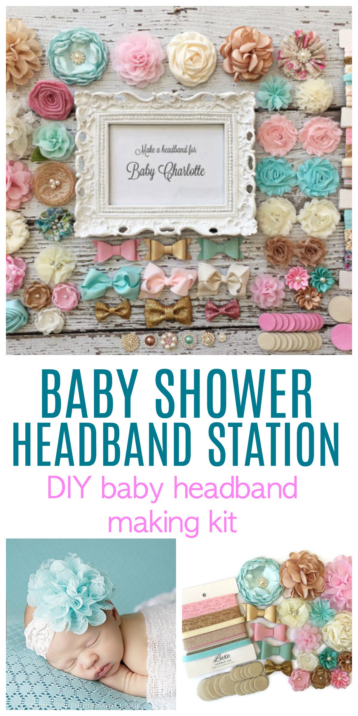 Baby shower headband best sale station