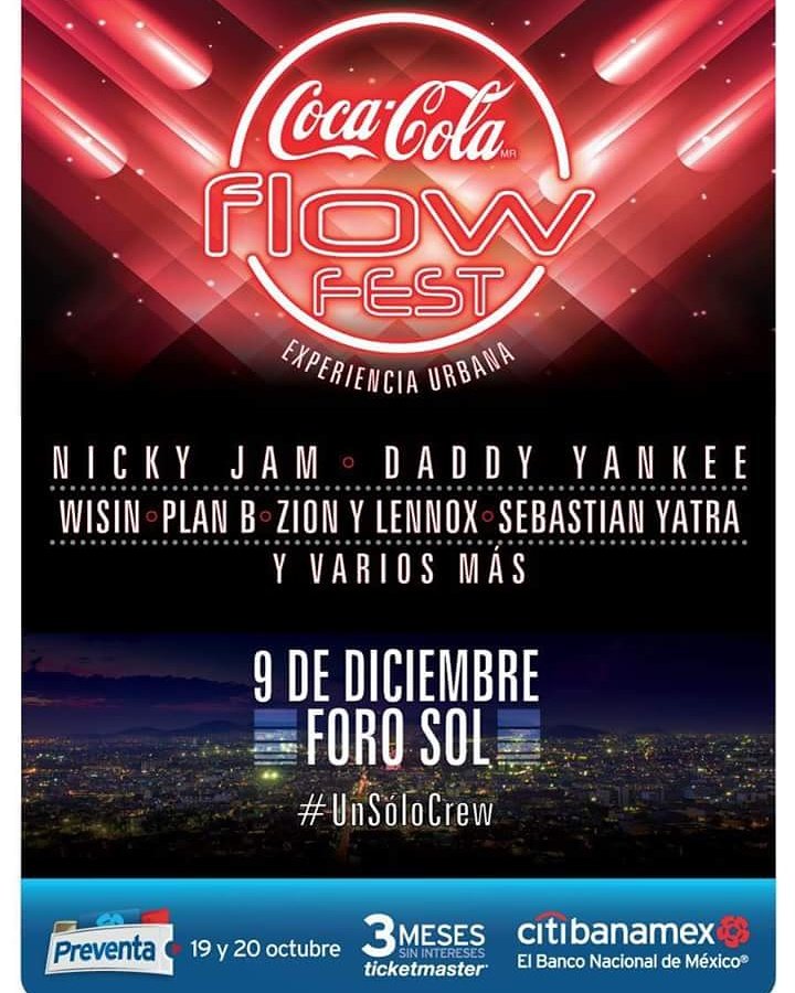 Souflowlive's tweet photo. Coca-Cola Flow Fest presenta a @planblive &amp; Daddy Yankee En el Foro Sol el Sábado 9 de Diciembre!!!
#PinaRecords #PlanbLive https://t.co/q0ODyc7W75
