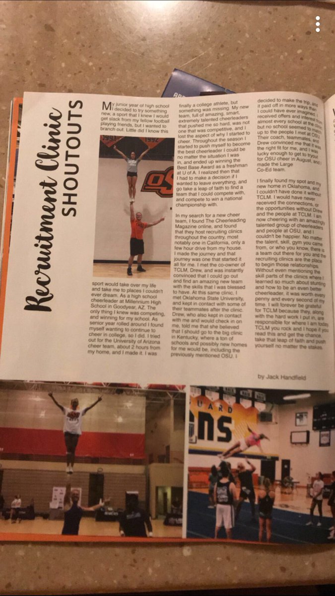 jhandfield61's tweet photo. Check out the newest issue of The Cheerleader Magazine and read my story 😁 #TCLM #GoPokes https://t.co/UgnIhxtgbM