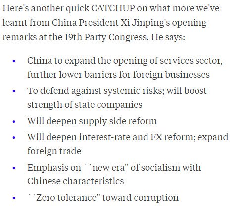 bpolitics's tweet photo. Update: Here's some of what we've learned so far from Xi Jinping's party congress speech https://t.co/lCpmdQsHiy https://t.co/ziICleBsBB