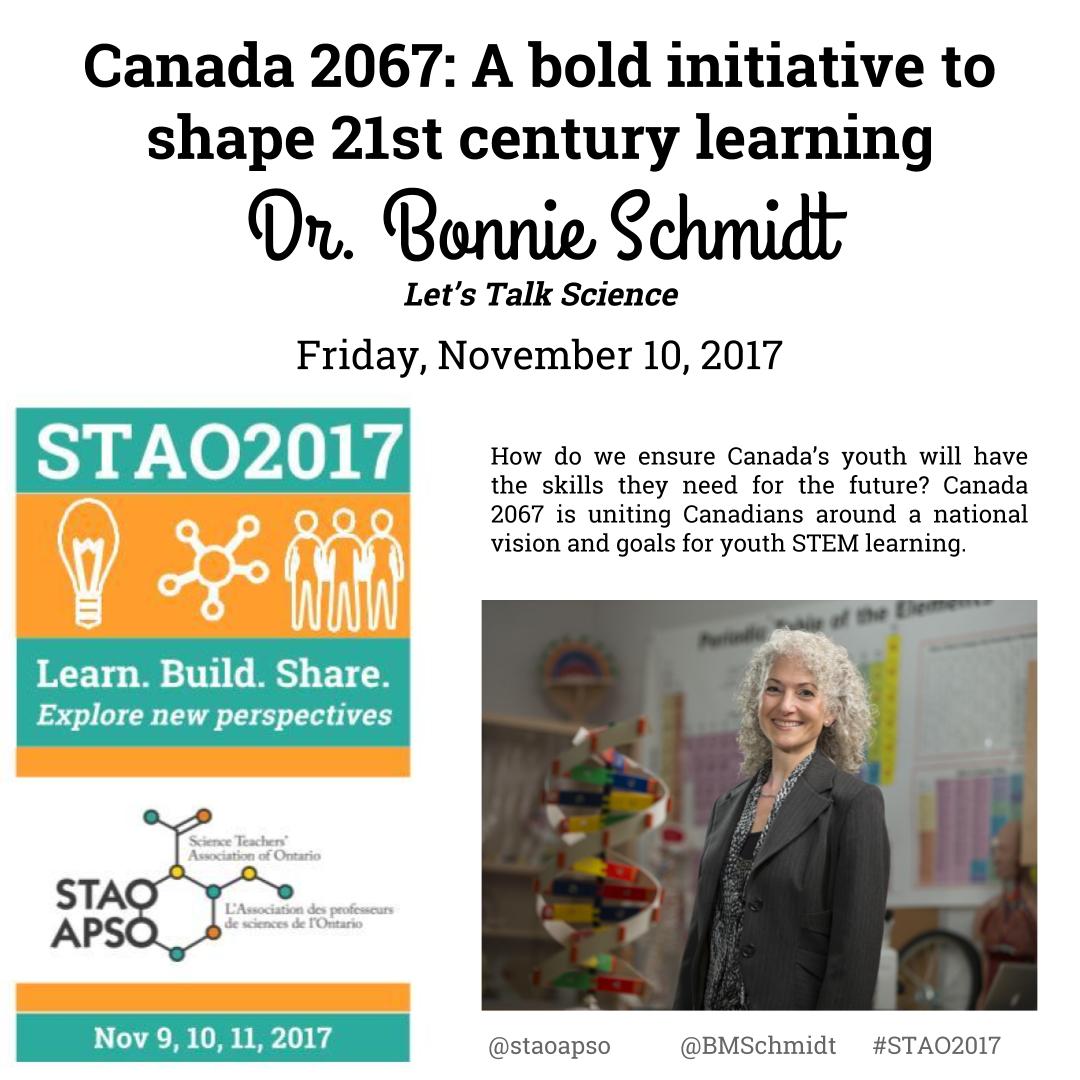 staoapso's tweet photo. Don't miss featured speaker @BMSchmidt at #STAO2017 #Canada2067 #21stcenturylearning https://t.co/1TCfNyeB7x
