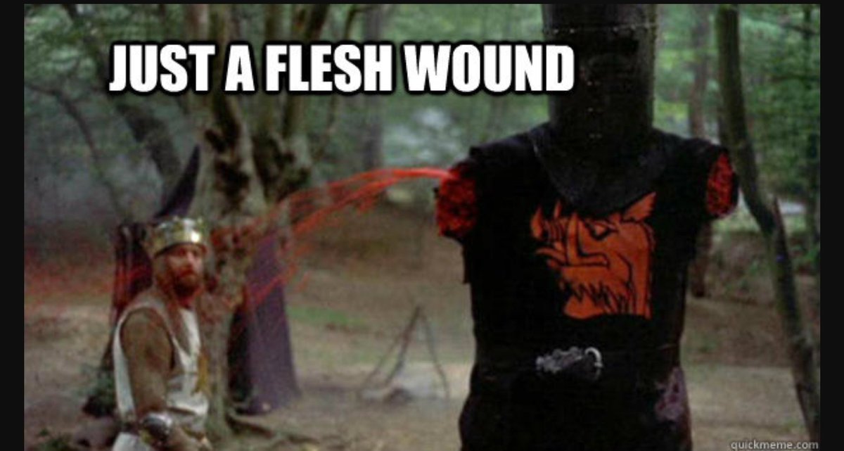 aaron_pilson's tweet photo. @colin_furze Tis but a fleshwound!!! https://t.co/k09llMJZq3