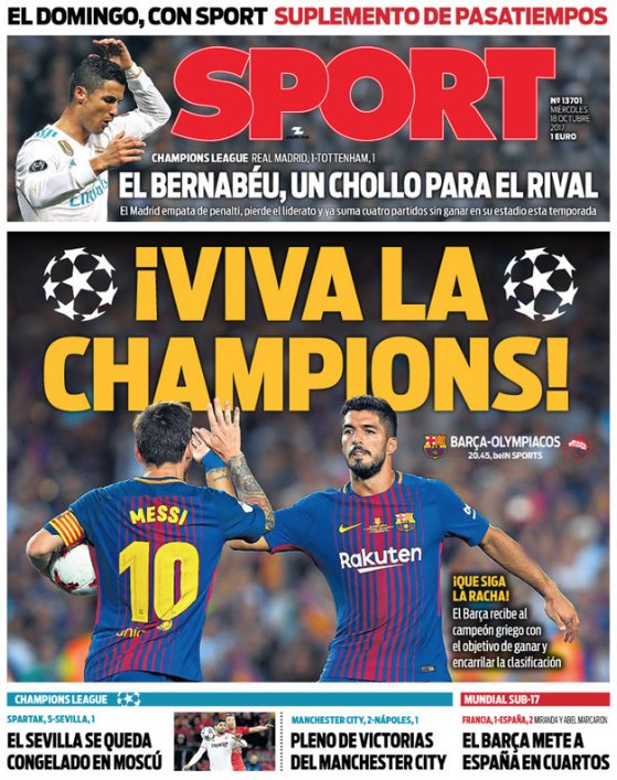 UnionBlaugrana's tweet photo. Portada Sport y MD: https://t.co/QXga6Ab8QY