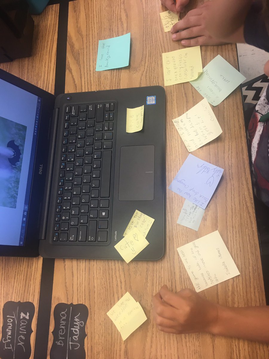 mrshollar's tweet photo. Peer Review. Giving advice on #scratch #cttf projectile games.  #gallerywalk @roundhilles #rhl4code @jewellclass @MrsMackey4 @LCPSMrsParker https://t.co/K9IFXCIA1B