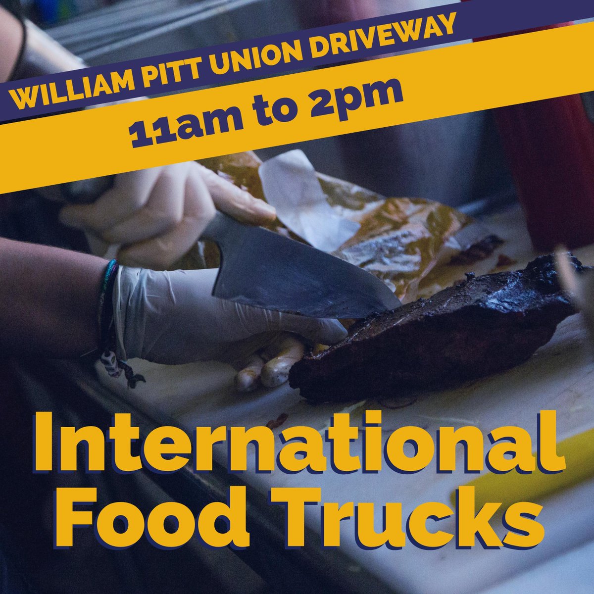 Don't forget: International food trucks tomorrow! 
📍 William Pitt Union
⏰ 11:00 to 2:00 pm
🔗 bit.ly/2y5DXPc
#PittIWeek