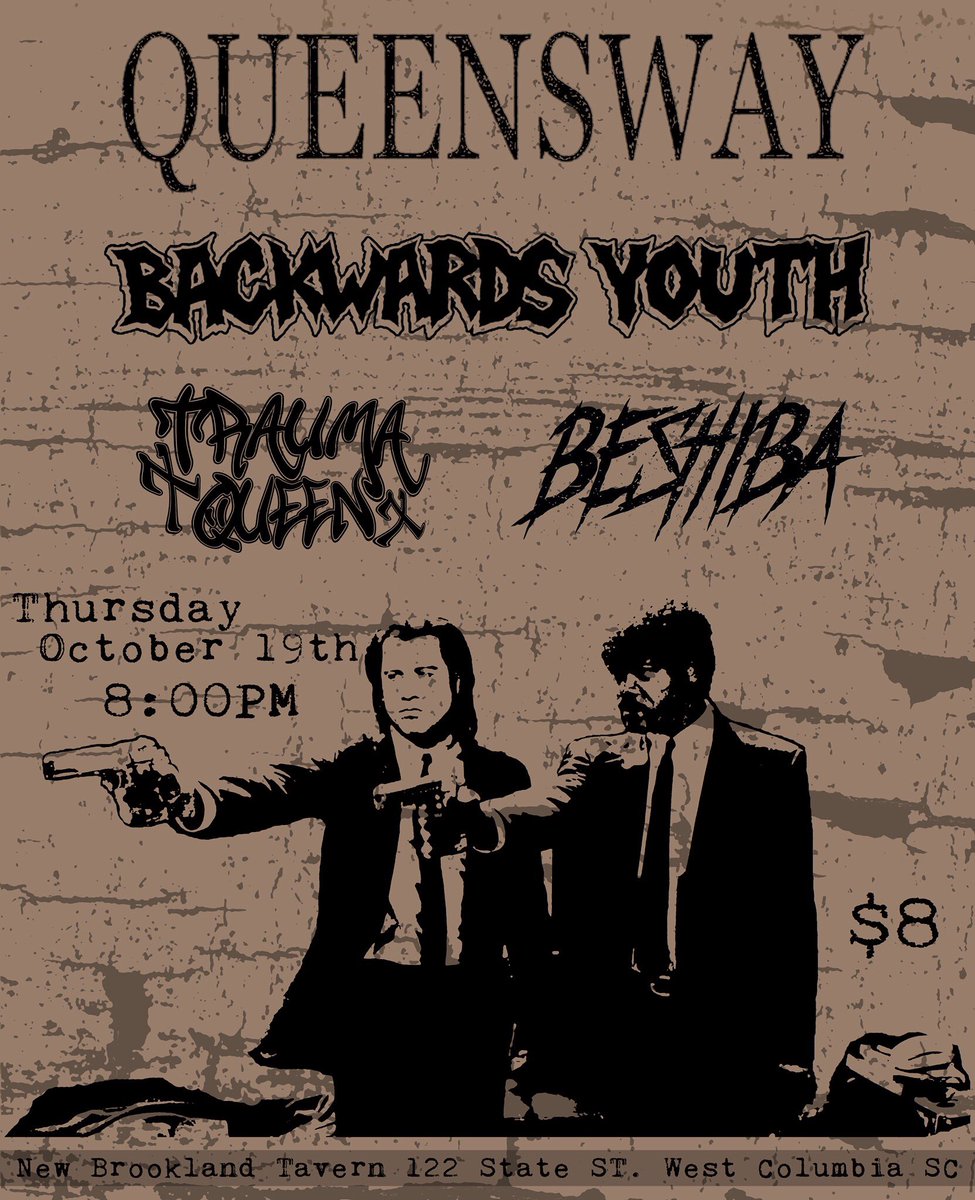 BackwardsYouth's tweet photo. rocking with @QueenswayBand on Thursday, let’s get it https://t.co/wh2C2CCyLT