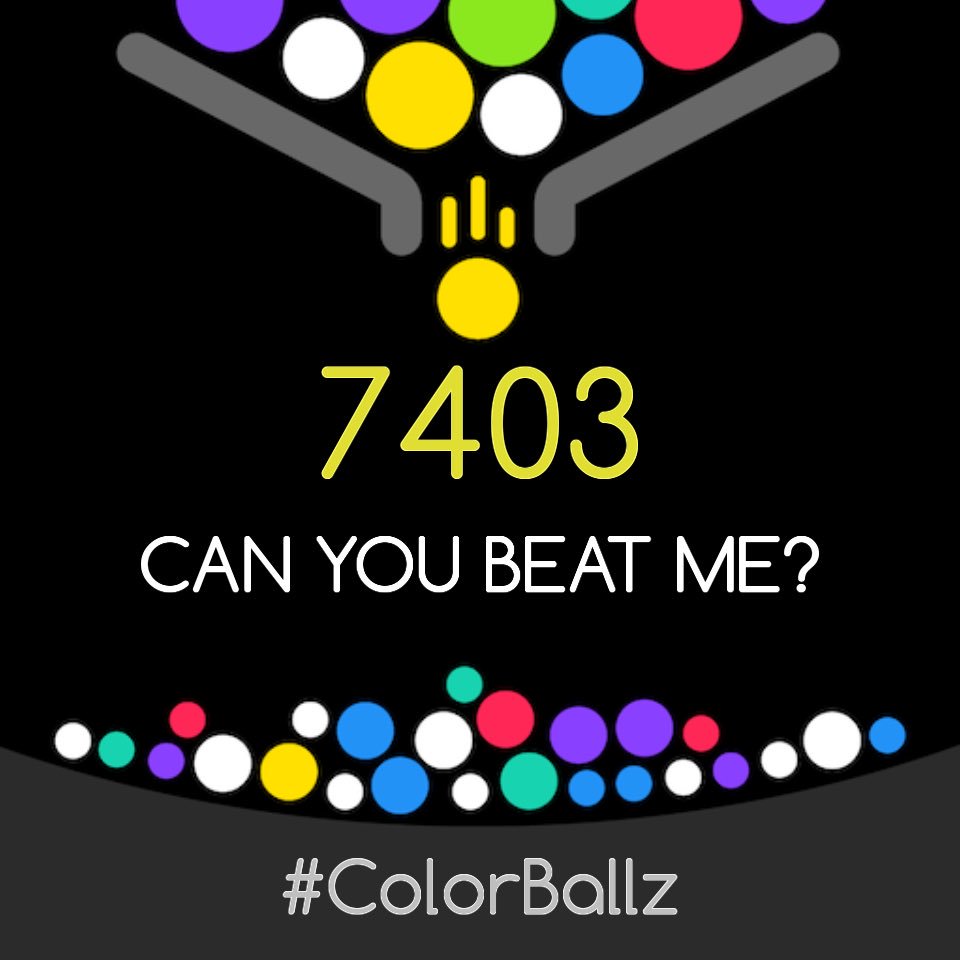 Payton_Banda's tweet photo. I've just scored 7403 in #ColorBallz game! https://t.co/4guhqY9rGD Can you beat me? Yay!โบ๏ธ @ketchappgames https://t.co/QPRVAWouhz