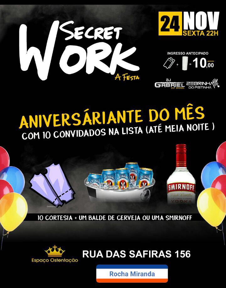 ConhecidoJh's tweet image. ❌🎂 VOCÊ QUE FAZ ANIVERSÁRIO EM NOVEMBRO, SE LIGA NESSA BOA QUE VAI ROLAR NO DIA 24🎂❌ 
✴Você não vai perder essa, vai?! 
#SecretWork