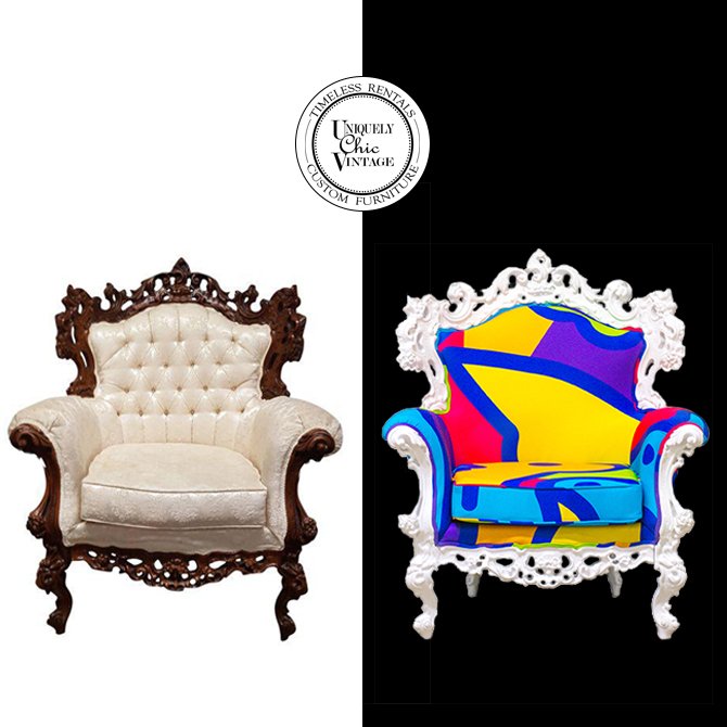 UniquelyChicRI's tweet photo. #TransformationTuesday #furniturefacelift #throwback to one of our faves... the #Nickelodeon chair we did for #DOADNYC17 - so much #fun! https://t.co/8r7j4u7pgA