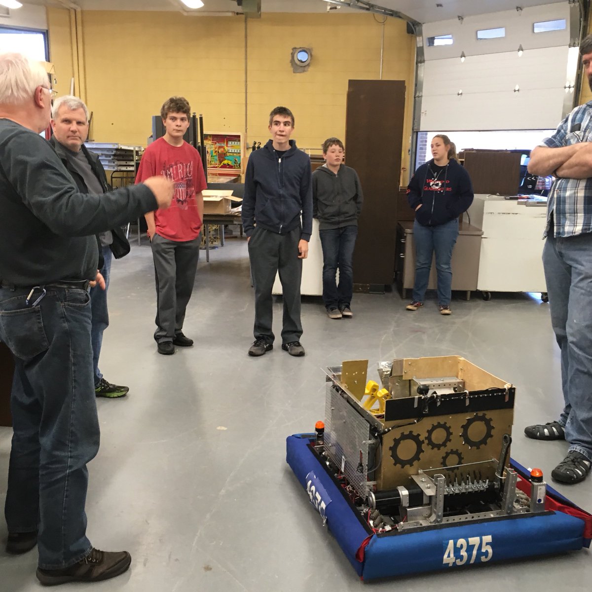Gearing up for the next robotics season! We showed a few new team members and mentors last year’s bot