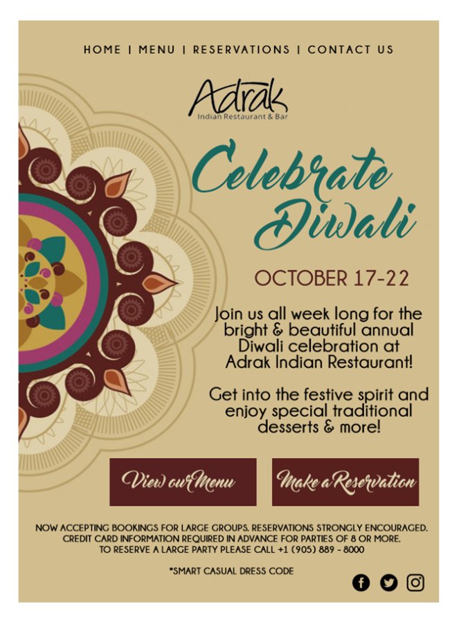 AdrakRestaurant's tweet photo. Celebrate Diwali! https://t.co/AsMSFDCpBt https://t.co/n7qDkvqrW2