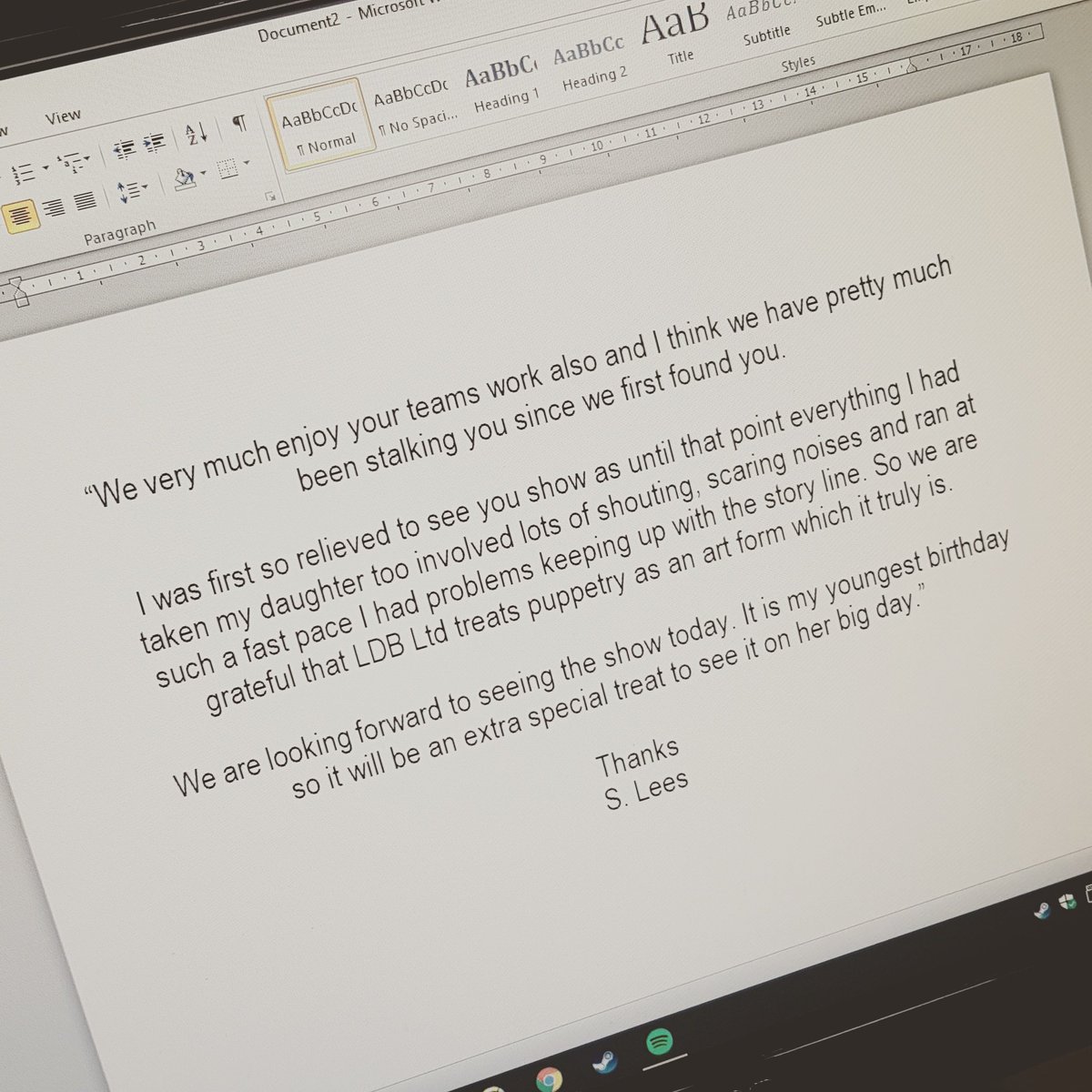 From one of our lovely clients. 😍 What lovely words and thank you for sharing with us 🎉💖  #lovelyfeedback