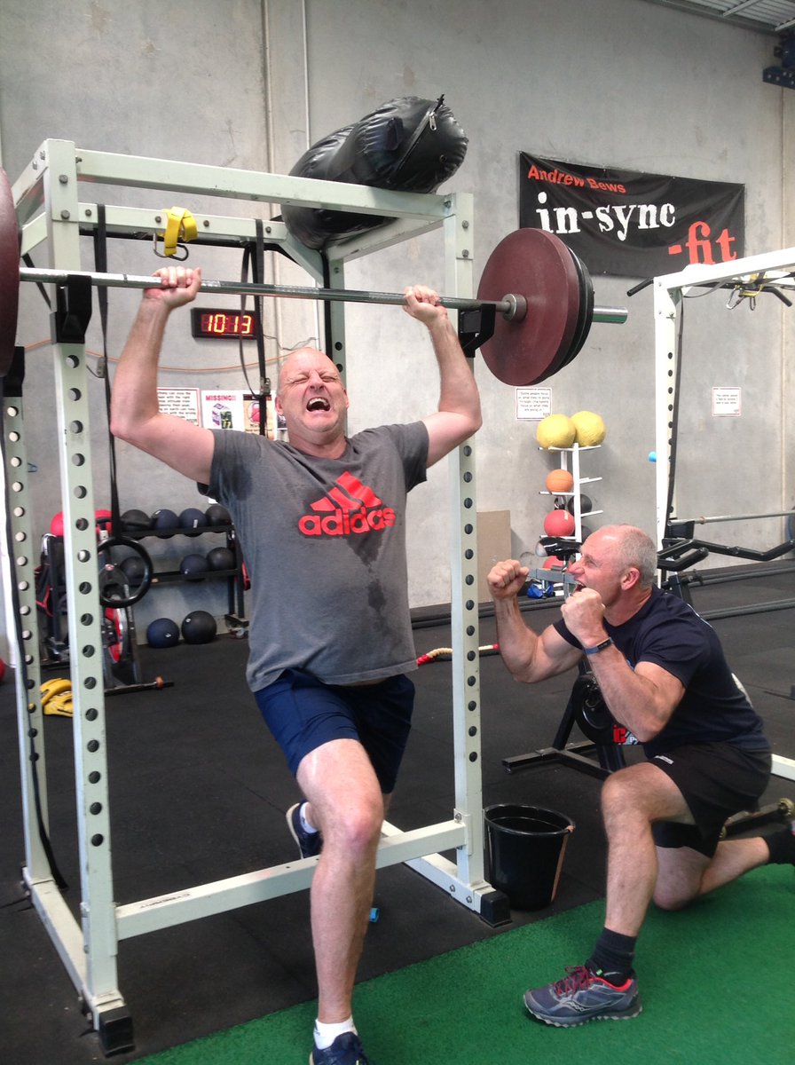 jabews's tweet photo. Heating up at @insyncfit today. Billy on fire 🔥💪🏼🏋🏼#workout #getmoving #keepmoving #havacrack @abews27 @BuddyUpStyleFit https://t.co/Z1gXhqozRa
