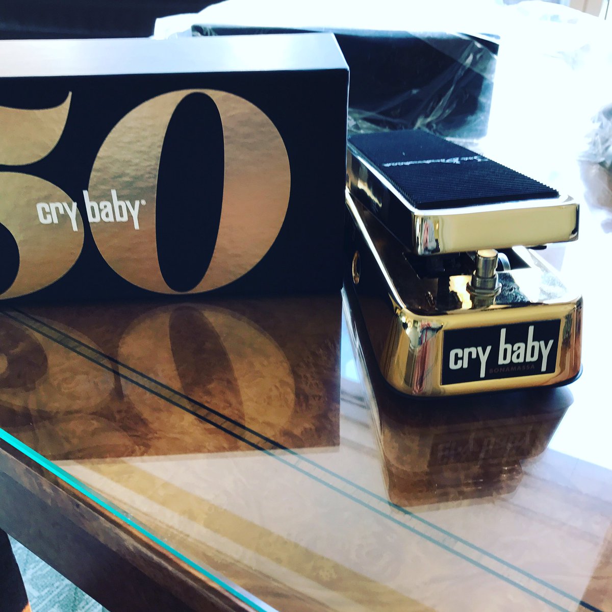 Also a million thanks to @jimdunlopusa for this all gold special 50th Anniversary Crybaby JB edition!!