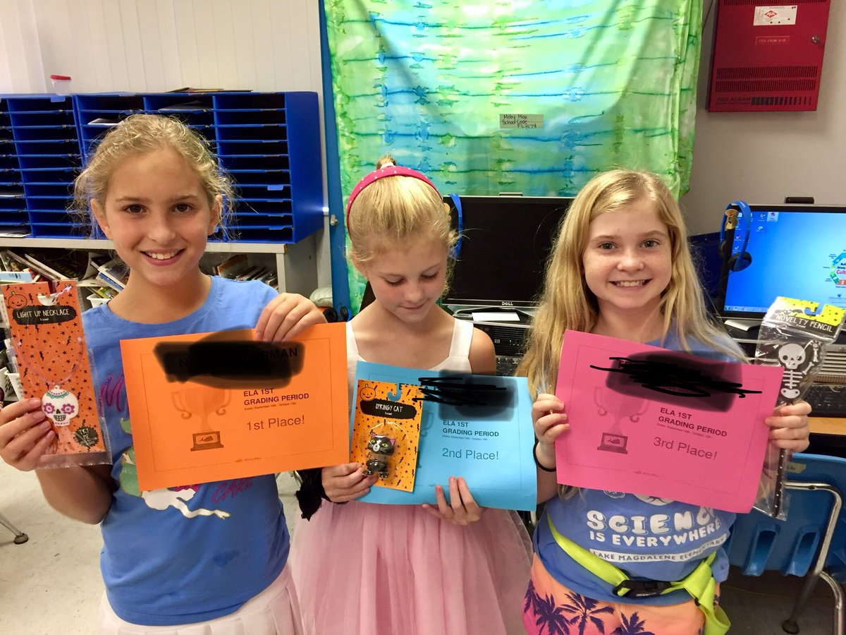 STretolo's tweet photo. Woohoo! ELA @MobyMax Masters from Tretolo & Q’s 5th grade! Top 3 for 1st grading period! @QuirkyQkids @LakeMagdaleneES #somanypoints https://t.co/fxks44mFpi