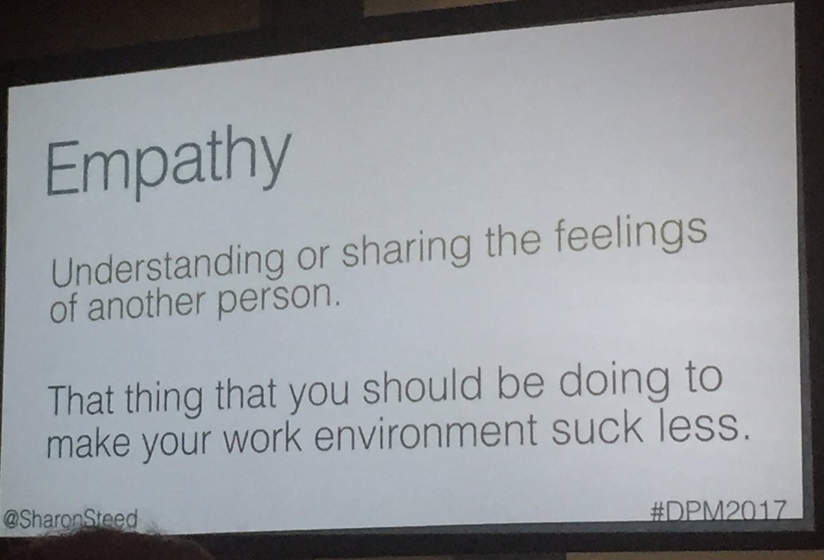 Jelmandesign's tweet photo. So moved by @sharonsteed's incredible presentation on Empathy to round out the #dpm2017 summit. https://t.co/wPybNXb9aZ