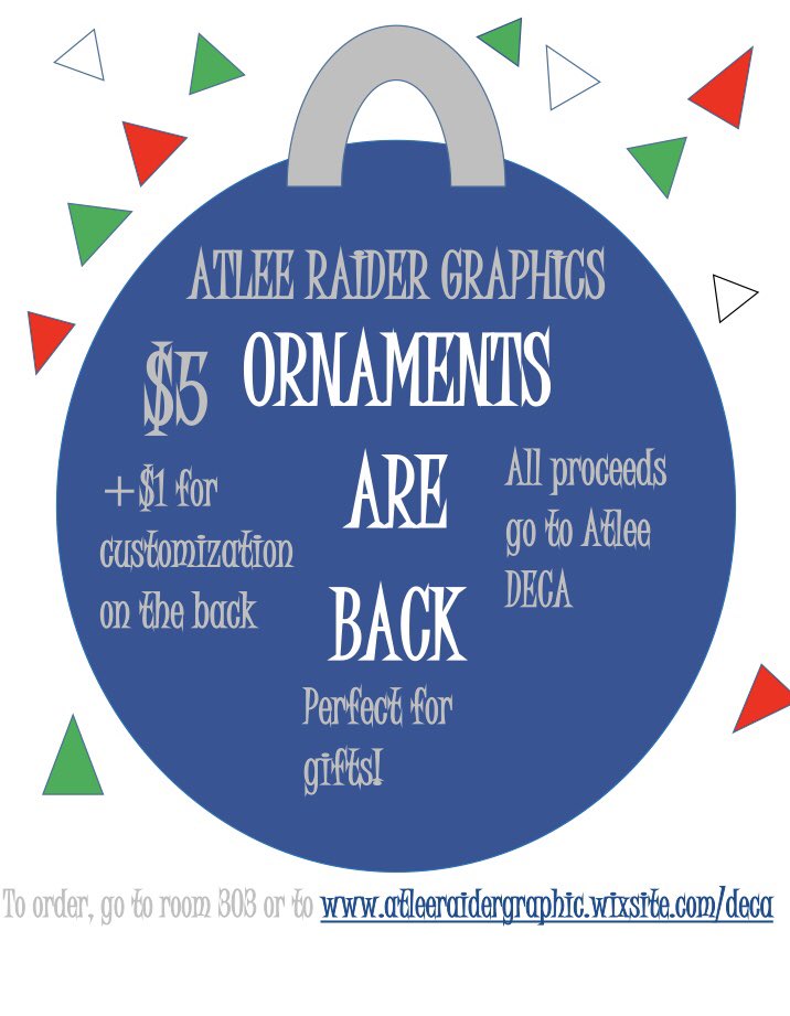 We are back! Come to room 303 or order online(link in bio) to order one of our ornaments. They are perfect for gifts aswell!